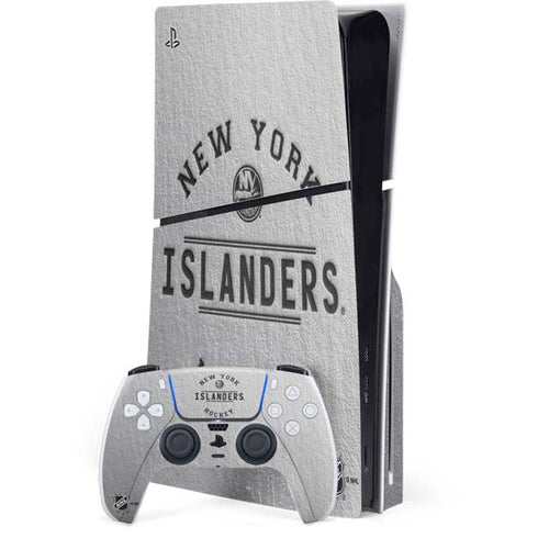 NHL New York Islanders Black Text PS5 Slim Disk Bundle Skin