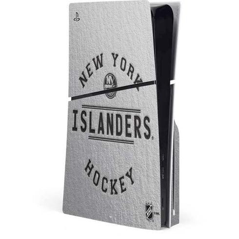 NHL New York Islanders Black Text PS5 Slim Disk Console Skin