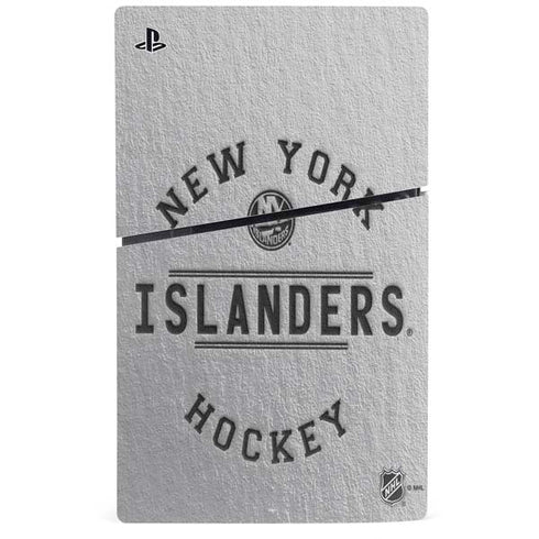 NHL New York Islanders Black Text PS5 Slim Disk Console Skin