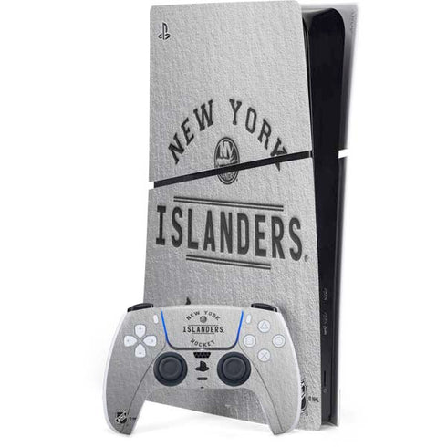 NHL New York Islanders Black Text PS5 Slim Digital Edition Console Skin