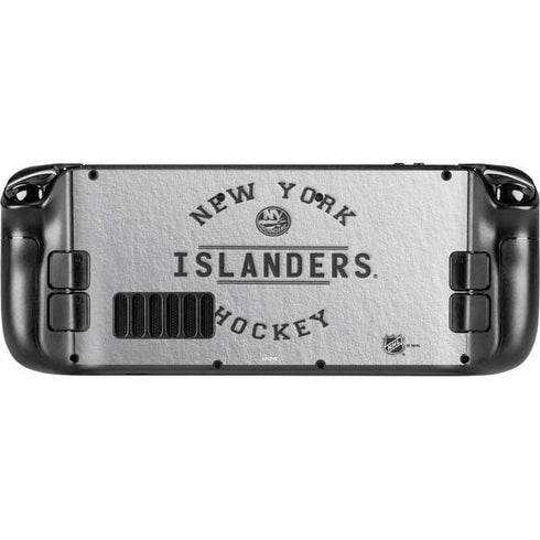 NHL New York Islanders Black Text Steam Deck Handheld Gaming Computer Skin