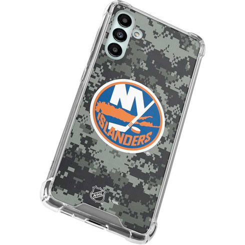 NHL New York Islanders Camo Galaxy A13 5G Clear Case