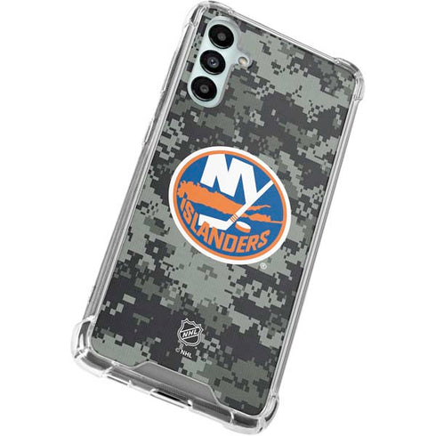 NHL New York Islanders Camo Galaxy A15 5G Clear Case