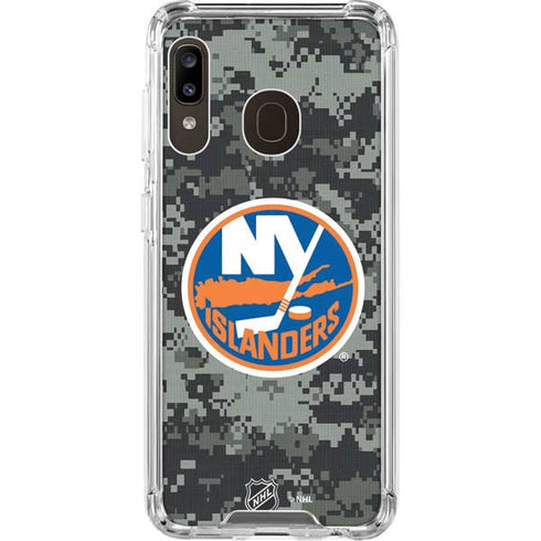 NHL New York Islanders Camo Galaxy A30 Clear Case