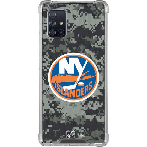 NHL New York Islanders Camo Galaxy A71 5G Clear Case