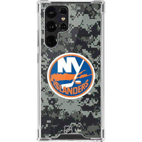 NHL New York Islanders Camo Galaxy S22 Ultra Clear Case
