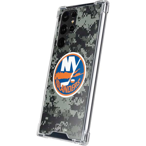 NHL New York Islanders Camo Galaxy S22 Ultra Clear Case