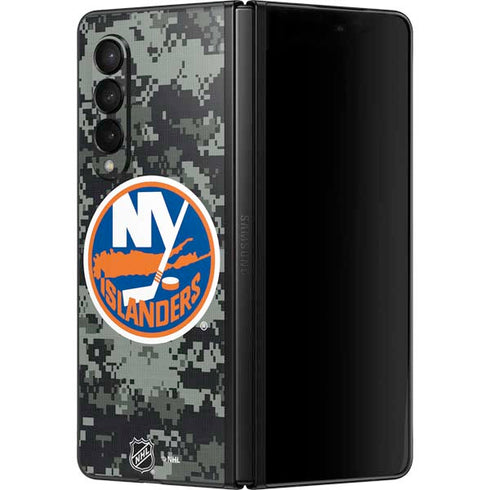 NHL New York Islanders Camo Galaxy Z Fold3 5G Skin