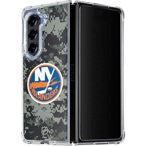 NHL New York Islanders Camo Galaxy Z Fold5 5G Clear Case