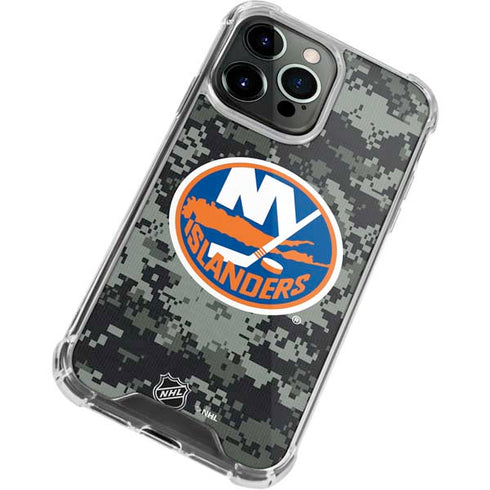 NHL New York Islanders Camo iPhone 13 Pro Clear Case