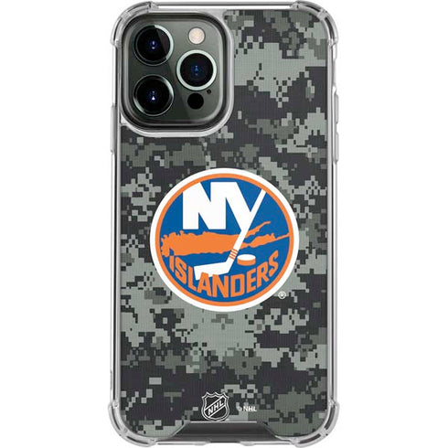 NHL New York Islanders Camo iPhone 13 Pro Max Clear Case