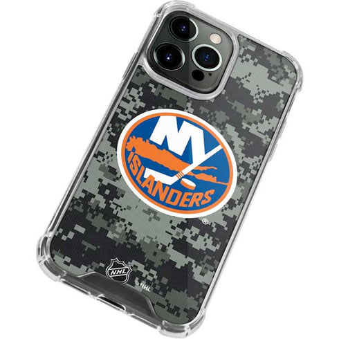 NHL New York Islanders Camo iPhone 13 Pro Max Clear Case