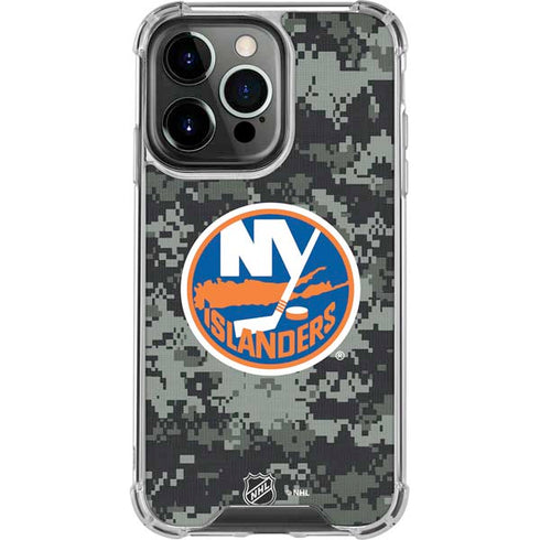 NHL New York Islanders Camo iPhone 15 Pro Clear Case