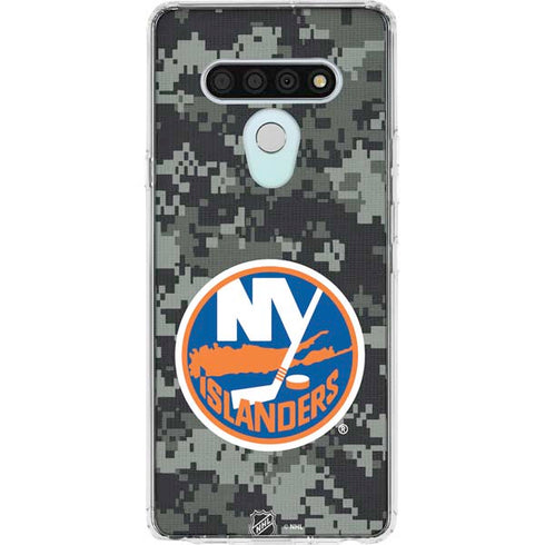 NHL New York Islanders Camo LG Stylo 6 Clear Case