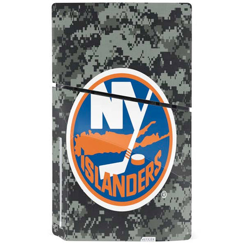 NHL New York Islanders Camo PS5 Slim Disk Console Skin