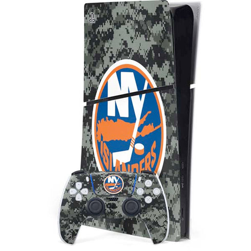 NHL New York Islanders Camo PS5 Slim Digital Edition Bundle Skin