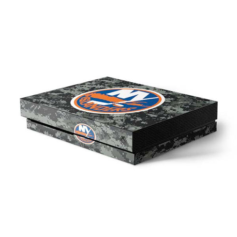 NHL New York Islanders Camo Xbox One X Console Skin