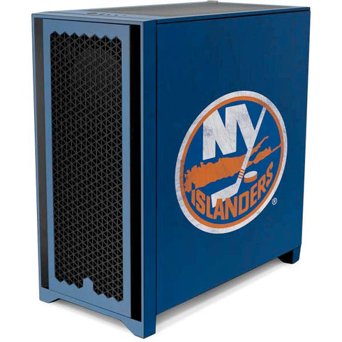 NHL New York Islanders Distressed Corsair 4000D Tempered Glass Mid-Tower ATX Case Skin