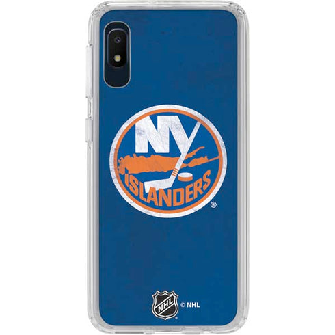 NHL New York Islanders Distressed Galaxy A10e Clear Case