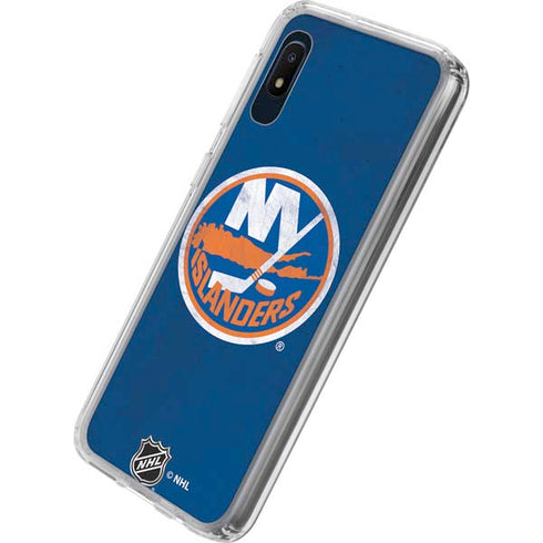 NHL New York Islanders Distressed Galaxy A10e Clear Case