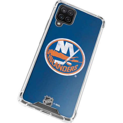NHL New York Islanders Distressed Galaxy A12 Clear Case