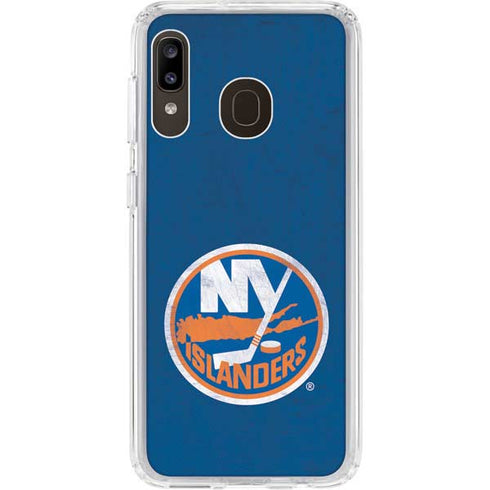 NHL New York Islanders Distressed Galaxy A20 Clear Case