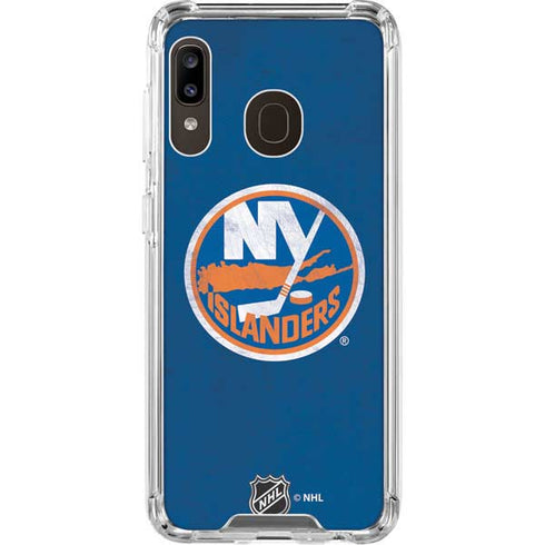 NHL New York Islanders Distressed Galaxy A30 Clear Case