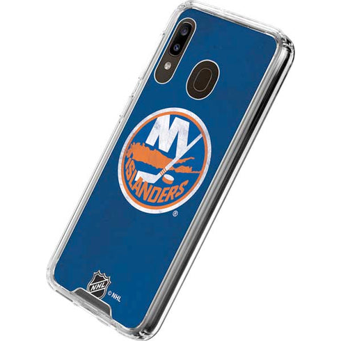 NHL New York Islanders Distressed Galaxy A30 Clear Case