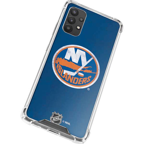 NHL New York Islanders Distressed Galaxy A32 5G Clear Case