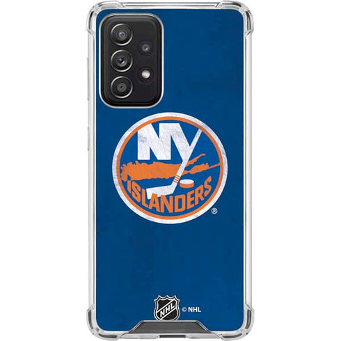 NHL New York Islanders Distressed Galaxy A52 5G Clear Case
