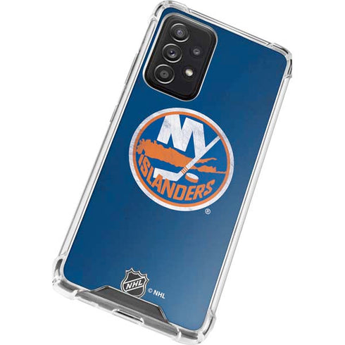 NHL New York Islanders Distressed Galaxy A52 5G Clear Case