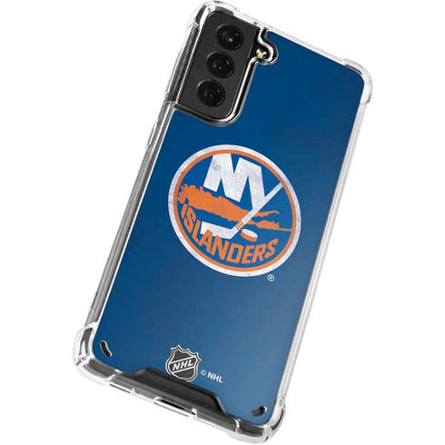 NHL New York Islanders Distressed Galaxy S21 5G Clear Case