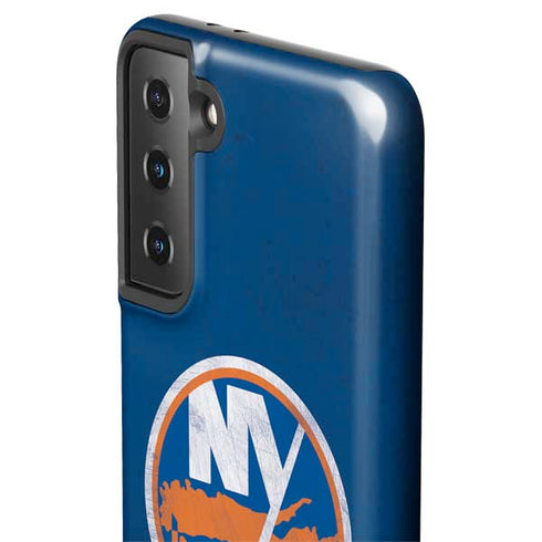 NHL New York Islanders Distressed Galaxy S21 FE Pro Case