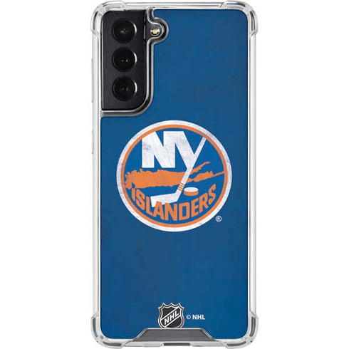 NHL New York Islanders Distressed Galaxy S22 Clear Case