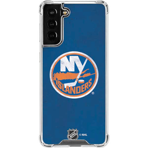 NHL New York Islanders Distressed Galaxy S22 Plus Clear Case