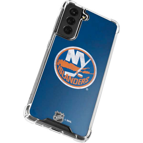 NHL New York Islanders Distressed Galaxy S22 Plus Clear Case