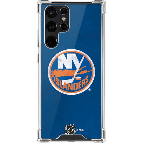 NHL New York Islanders Distressed Galaxy S22 Ultra Clear Case