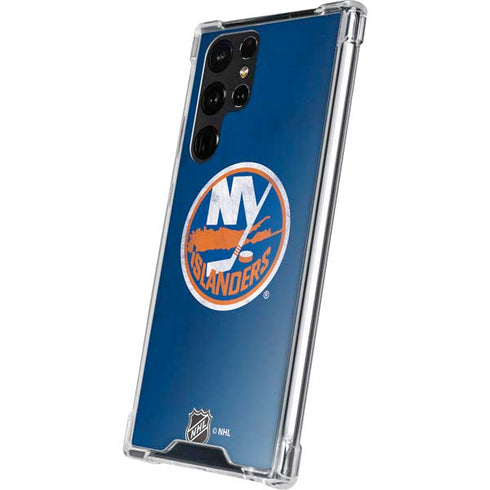 NHL New York Islanders Distressed Galaxy S22 Ultra Clear Case