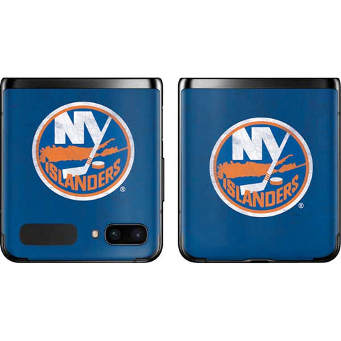 NHL New York Islanders Distressed Galaxy Z Flip Skin