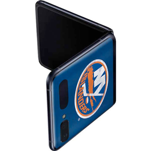 NHL New York Islanders Distressed Galaxy Z Flip Skin