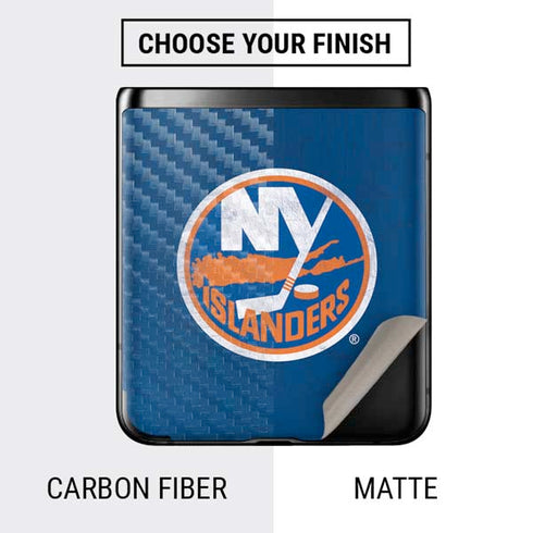 NHL New York Islanders Distressed Galaxy Z Flip Skin