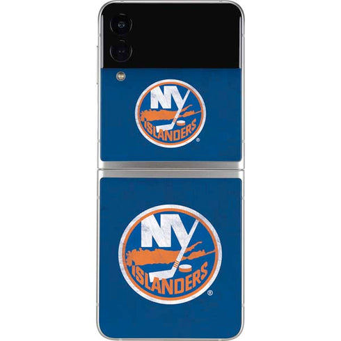 NHL New York Islanders Distressed Galaxy Z Flip3 5G Skin