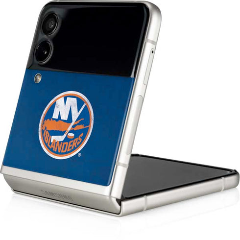 NHL New York Islanders Distressed Galaxy Z Flip3 5G Skin