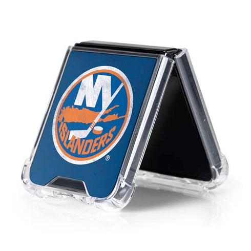 NHL New York Islanders Distressed Galaxy Z Flip5 5G Clear Case