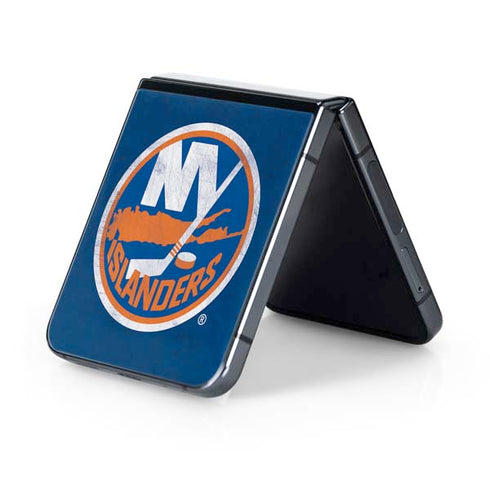 NHL New York Islanders Distressed Galaxy Z Flip5 5G Skin