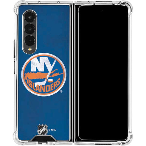 NHL New York Islanders Distressed Galaxy Z Fold4 5G Clear Case