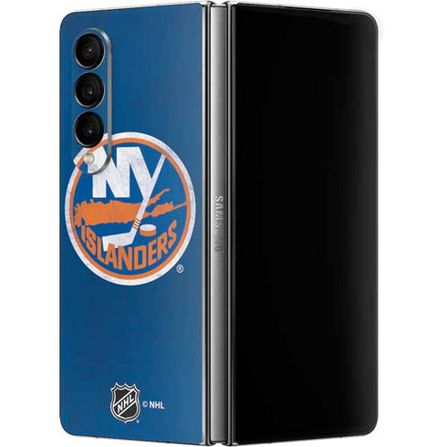 NHL New York Islanders Distressed Galaxy Z Fold4 5G Skin