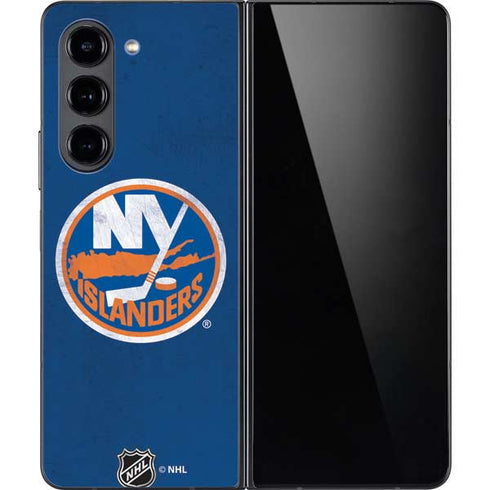 NHL New York Islanders Distressed Galaxy Z Fold5 5G Skin