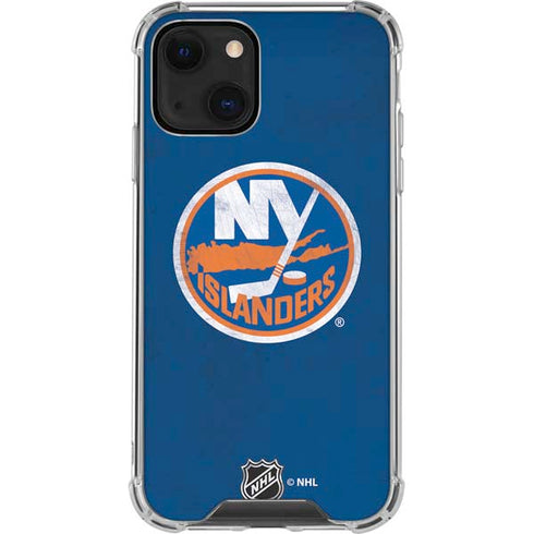 NHL New York Islanders Distressed iPhone 13 Mini Clear Case
