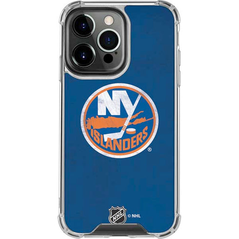 NHL New York Islanders Distressed iPhone 13 Pro Clear Case